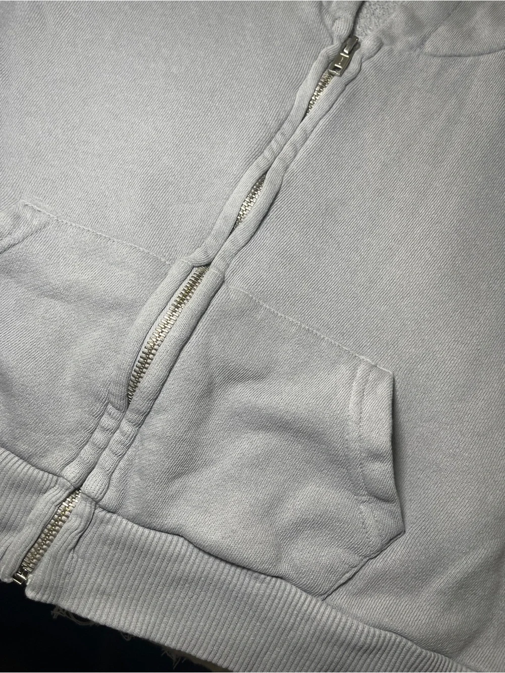 John Galt by Brandy Melville Cropped Zip Hoodie Women's XS/S Blue Gray